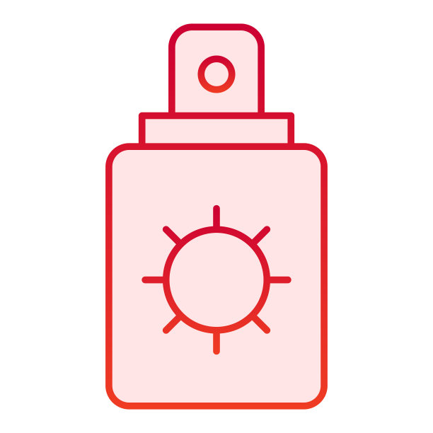 防晒平图标保护乳液红色图标图片下载