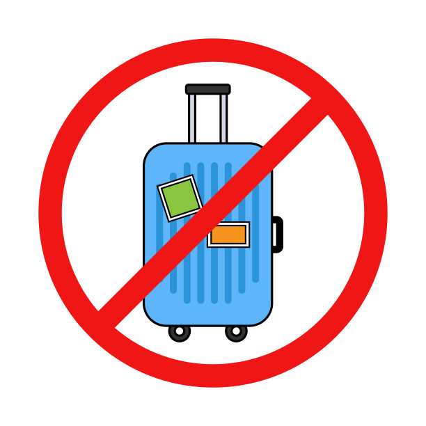 白色背景上没有行李标志图片下载