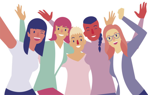 多种族女性朋友在自拍图片下载