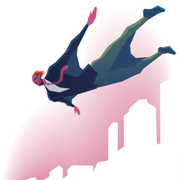 极端多边形商务人士跳伞图片下载