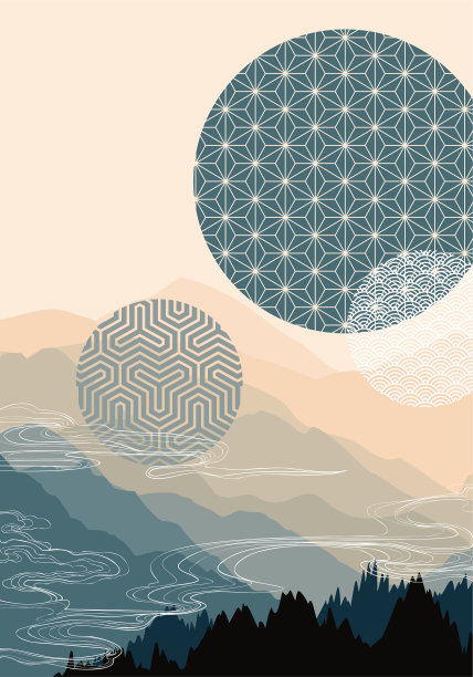 东方山景背景有云图片下载