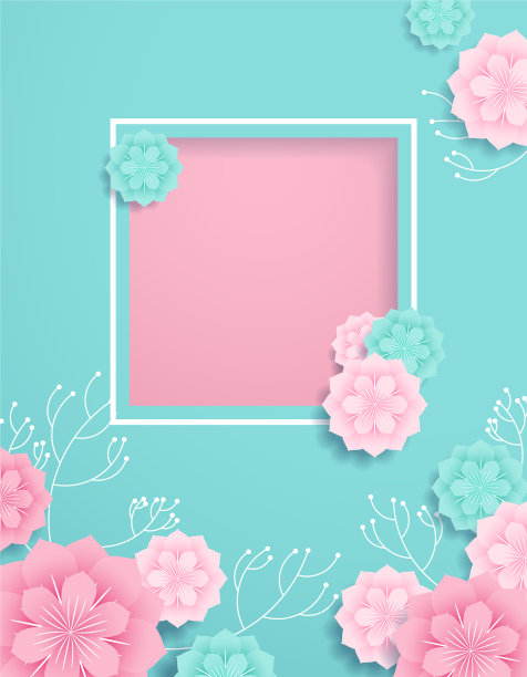 浪漫的剪纸背景图片下载