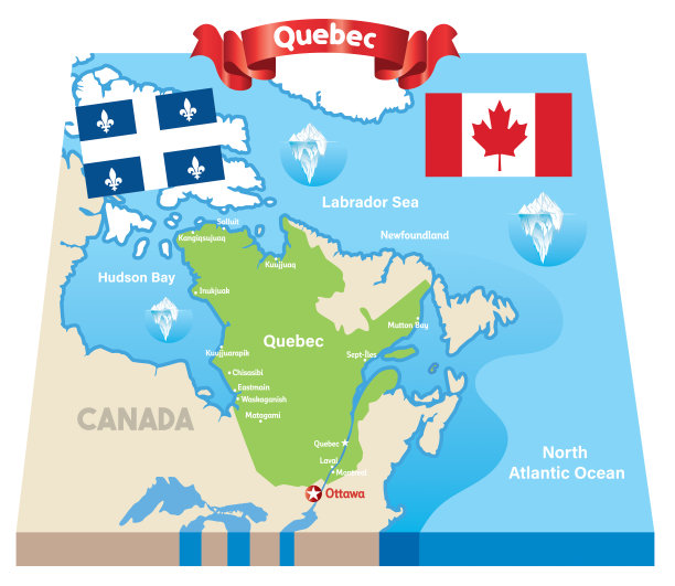 魁北克卡通地图图片下载