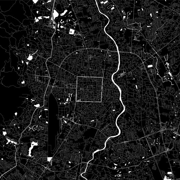 清迈，泰国矢量地图图片下载