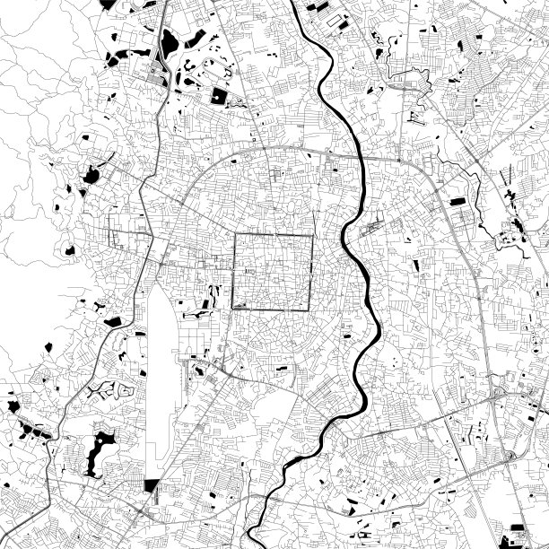 清迈，泰国矢量地图图片下载