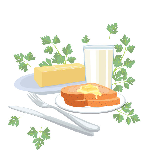 透明背景上的黄油吐司图片下载