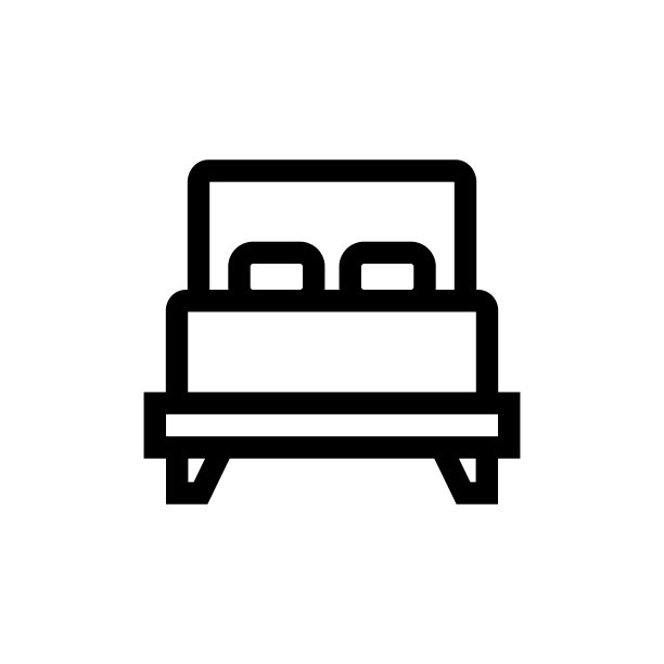 双床线图标，设计，像素完美，可编辑笔触。标志、标志、符号。家具图片下载