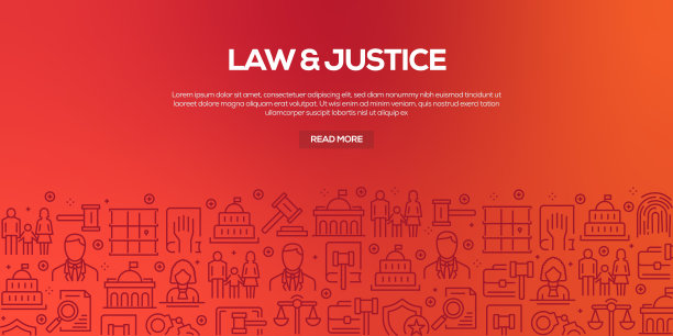 向量的设计模板和元素为法律和正义在流行的线性风格-无缝模式与与法律和正义相关的线性图标-向量图片下载