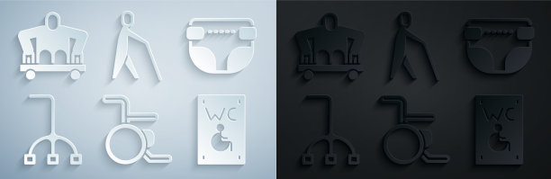 设置轮椅，成人尿布，拐杖，拐杖图片下载