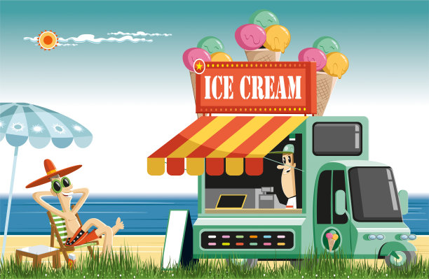 甜蜜的夏日时光和冰淇淋图片下载