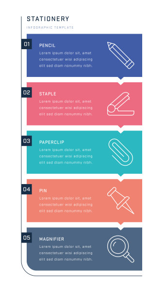 文具垂直信息图形设计图片下载