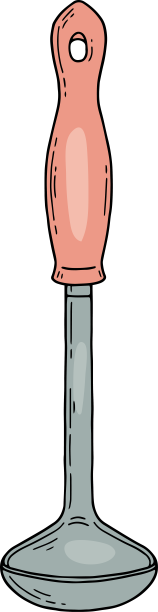 汤勺或勺子图标或符号草图图片下载