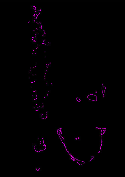 黑色背景下的马尔代夫霓虹灯地图图片下载