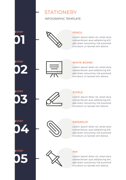 文具信息图模板图片下载