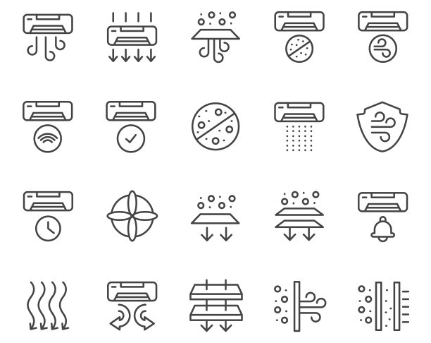 空调图标套装图片下载