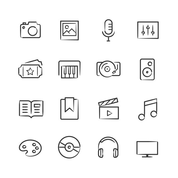 Media Icons—Sketchy Series图片下载