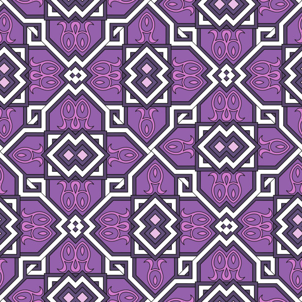 阿拉伯花式无缝花纹，色彩鲜艳图片下载