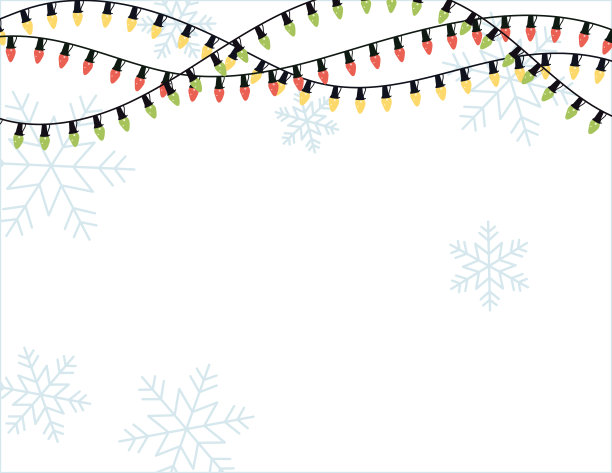 圣诞彩灯边框模板图片下载