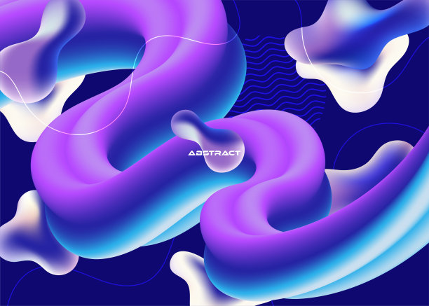 混合颜色渐变形状背景，蓝色现代背景，流动抽象几何形状，科学概念图片下载