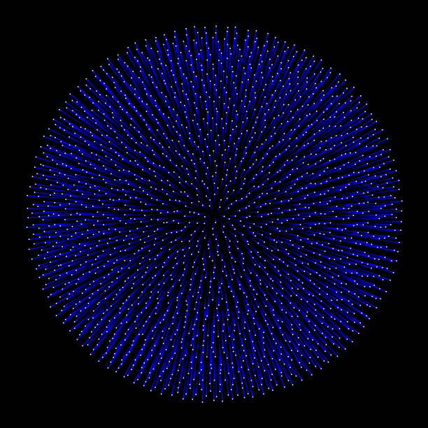 发光的细纤维末端形成烟花的形状图片下载