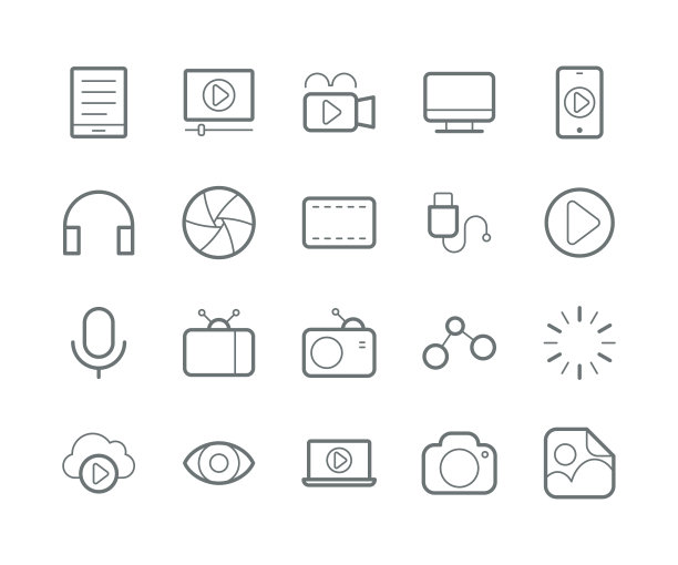 多媒体图标图片下载