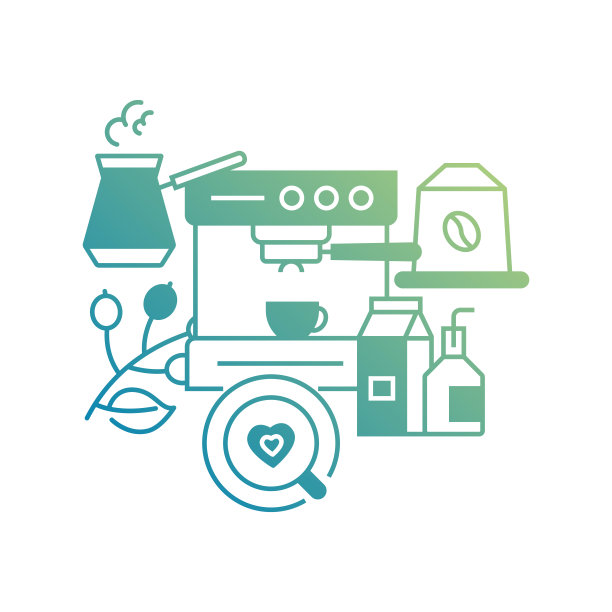 向量集的插图咖啡概念。线条艺术风格背景设计网页，横幅，海报，印刷等。矢量插图。图片下载