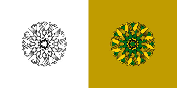 带有花卉图案的曼荼罗图片下载