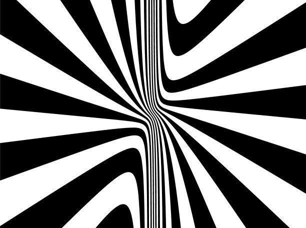矢量黑白条纹漩涡，三维涟漪效应，抽象几何背景，设计艺术，迷幻形状，螺旋设计图片下载