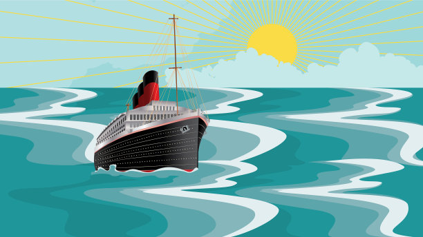 海上的复古船图片下载