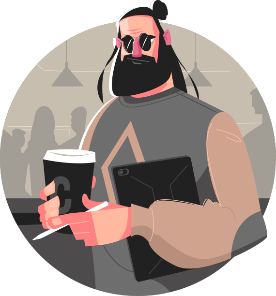 咖啡馆里拿着平板电脑的家伙图片下载