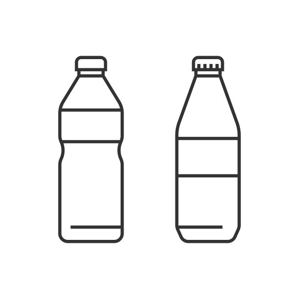 水瓶线图标集。图片下载