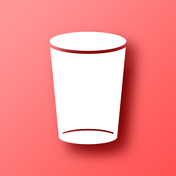 空玻璃。图标在红色背景与阴影图片下载