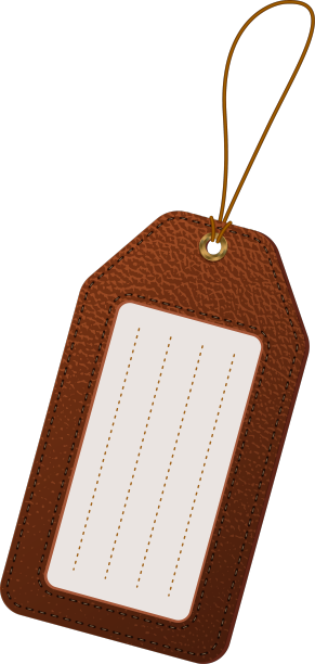 棕色皮革行李牌标签带旅行图片下载