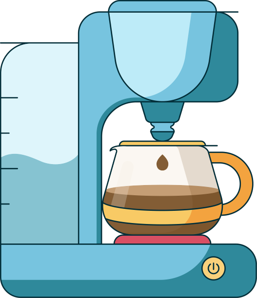 平面图标的咖啡冲泡方法图片下载
