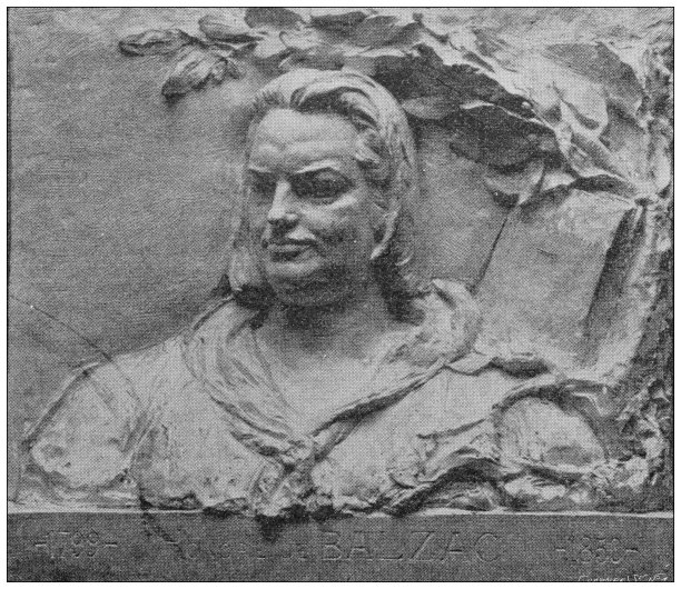 古董照片:honore德巴尔扎克，肖像图片下载