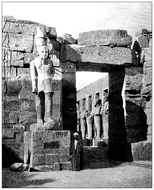 古董插画：卡纳克神庙修复图片下载