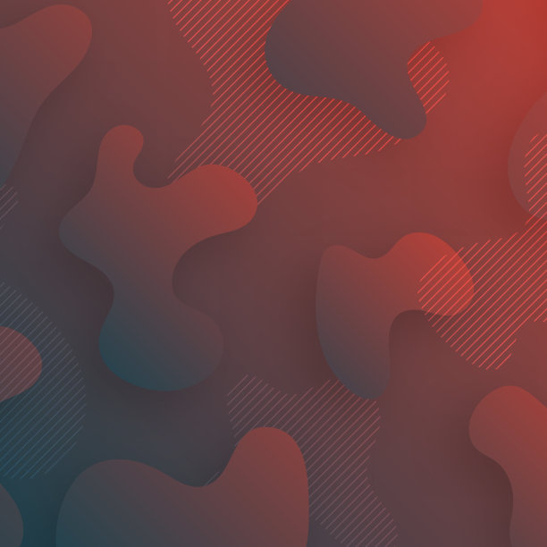 在红色渐变背景上使用流体形状的抽象设计图片下载