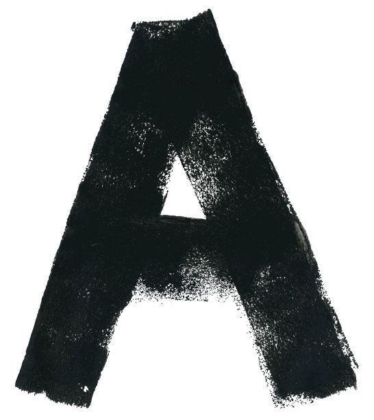 字母A在矢量-插图由油漆辊和厚油漆-原始个人字母项目充满缺陷和自发的笔刷运动在白纸背景-高质量抽象手工图形压印图片下载