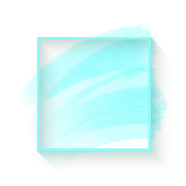 抽象的蓝色油漆笔触与框架孤立的白色背景。贺卡和标签的设计元素。抽象现代蓝色背景。图片下载