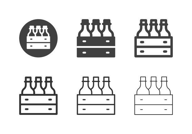 水瓶在木箱图标-多系列图片下载