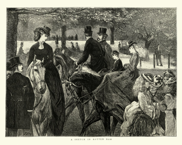 骑在烂街，海德公园，1872年，维多利亚时代，19世纪图片下载