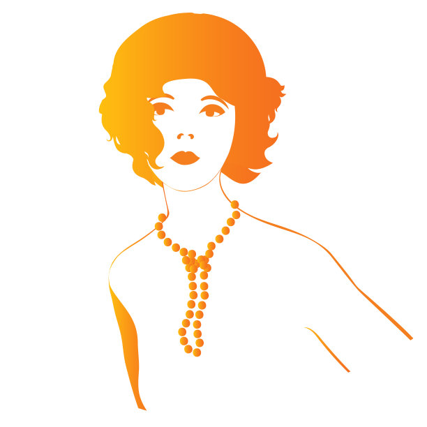 优雅的黑发与黑色的项链特写图片下载