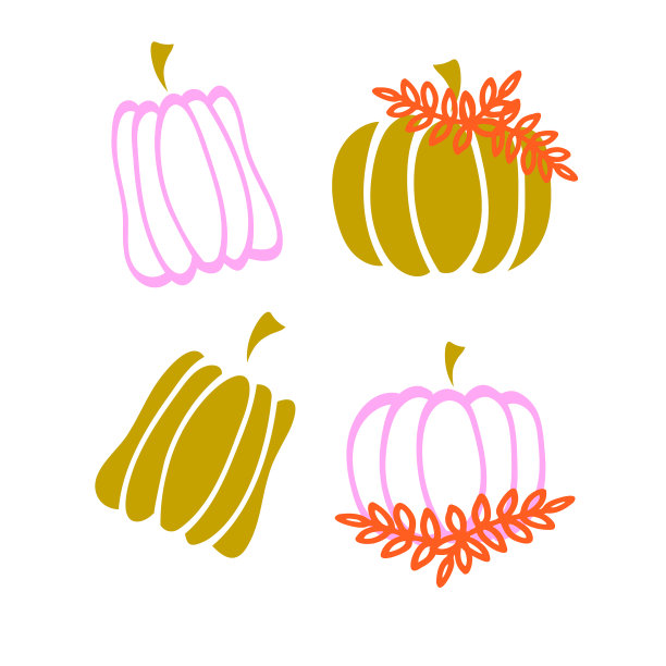 南瓜着色为秋天设置了现代装饰图片下载