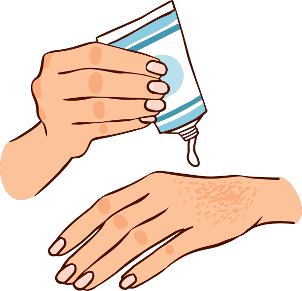 女孩用手霜来保持双手干燥图片下载