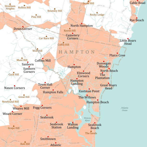 NH罗金厄姆汉普顿矢量路线图图片下载