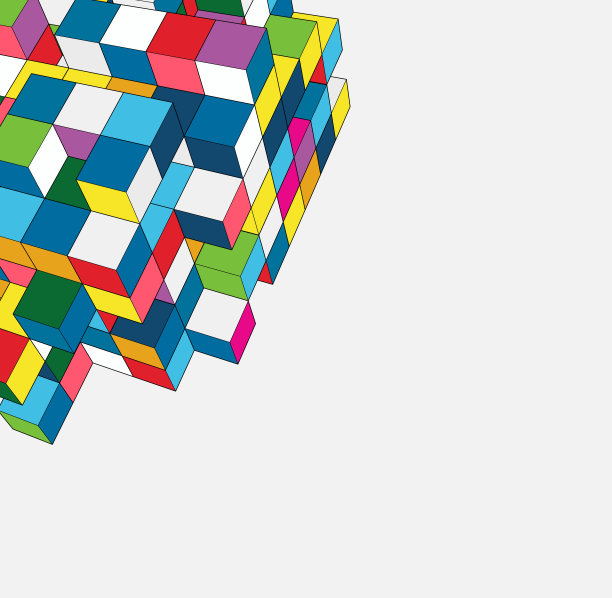 彩色立方体结构图案背景图片下载