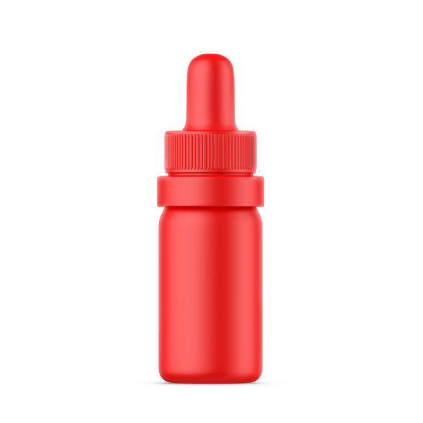 空白哑光滴管瓶与纸管包装的品牌和模型，3d渲染插图。图片下载