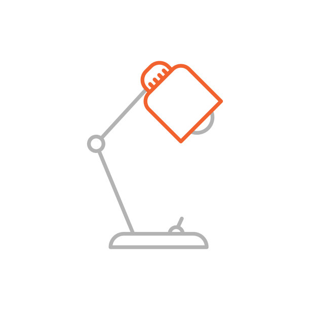 可编辑笔触的台灯线条图标图片下载