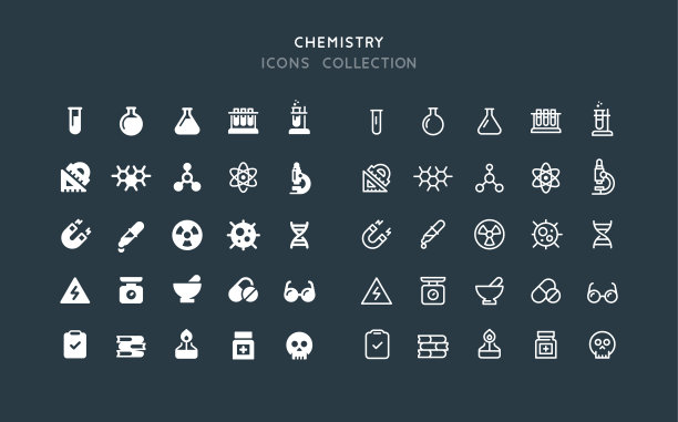 平面和线化学图标图片下载