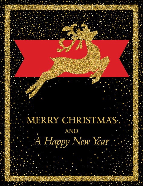 金灿灿的节日贺卡图片下载